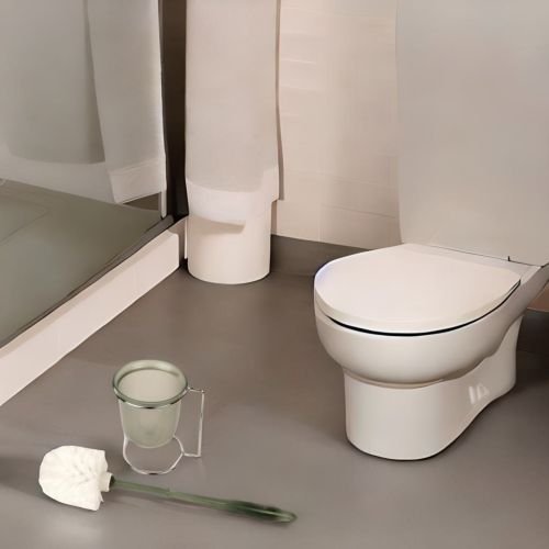 Super99 Toilet Brush with Storage Cup and Stainless Steel Stand|Weight: 174gm, Size: 31.5cmX10cm